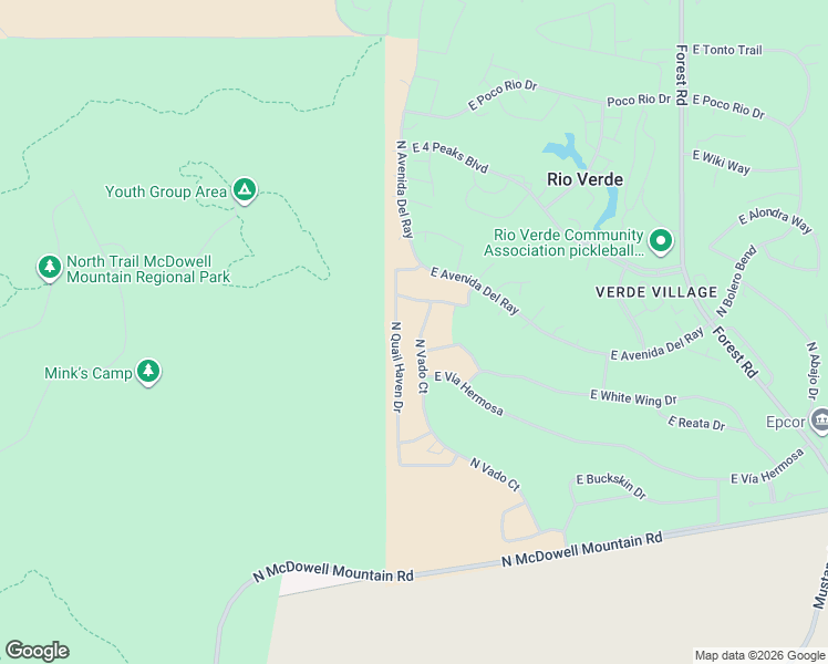 map of restaurants, bars, coffee shops, grocery stores, and more near 25233 North Quail Haven Drive in Rio Verde
