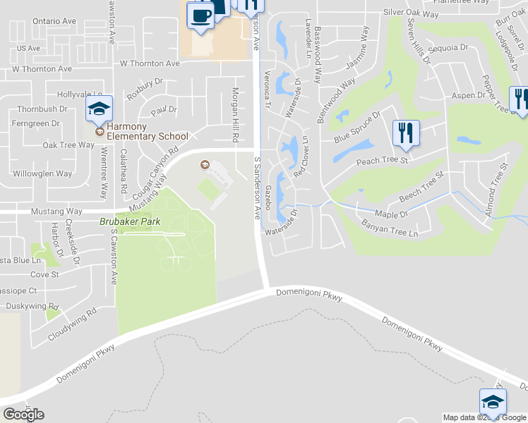map of restaurants, bars, coffee shops, grocery stores, and more near 1725 Gazebo Lane in Hemet