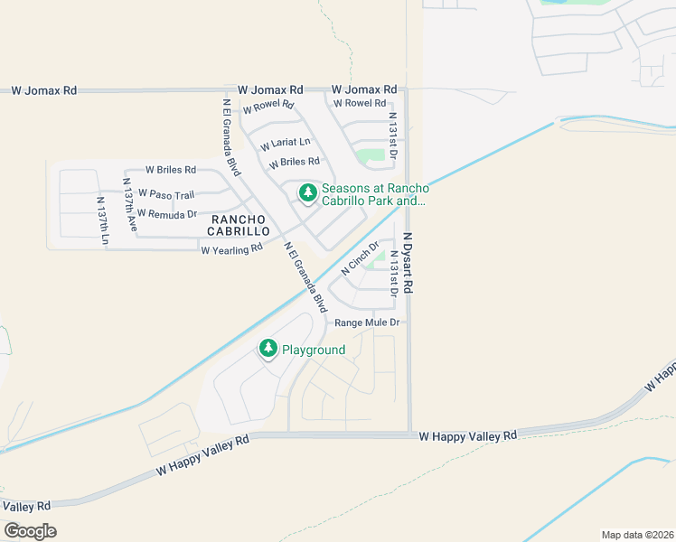 map of restaurants, bars, coffee shops, grocery stores, and more near 13213 West Cottontail Lane in Peoria