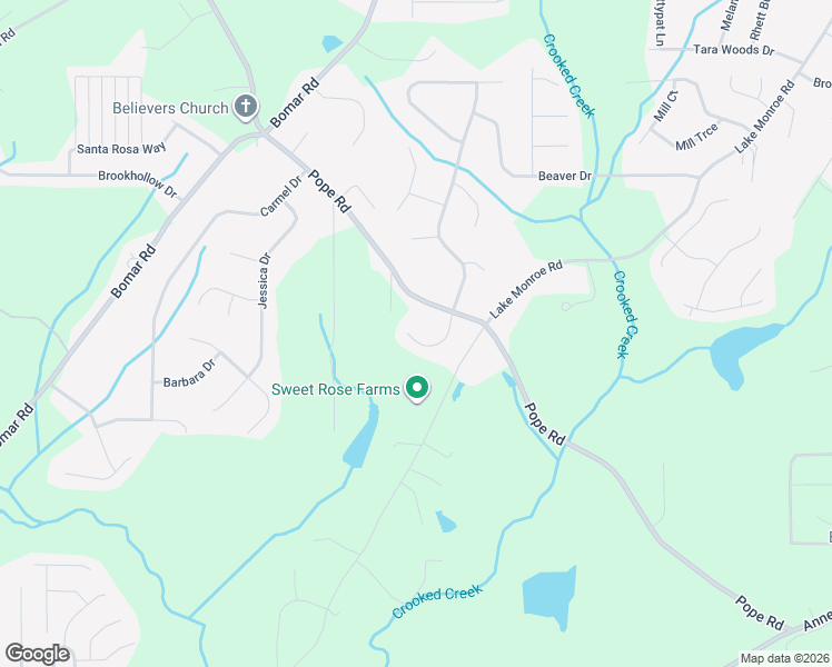 map of restaurants, bars, coffee shops, grocery stores, and more near 3345 Villa Lane in Douglasville