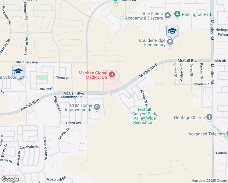 map of restaurants, bars, coffee shops, grocery stores, and more near 28400 McCall Boulevard in Menifee