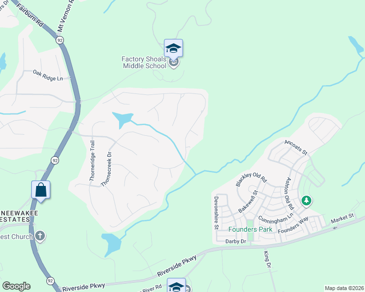 map of restaurants, bars, coffee shops, grocery stores, and more near 2115 Washington Drive in Douglasville