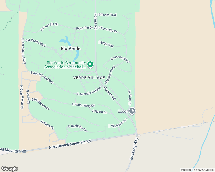 map of restaurants, bars, coffee shops, grocery stores, and more near 25615 North Bolero Bend in Rio Verde