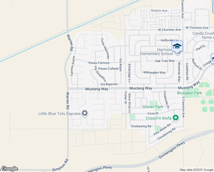 map of restaurants, bars, coffee shops, grocery stores, and more near 5207 Via Bajamar in Hemet