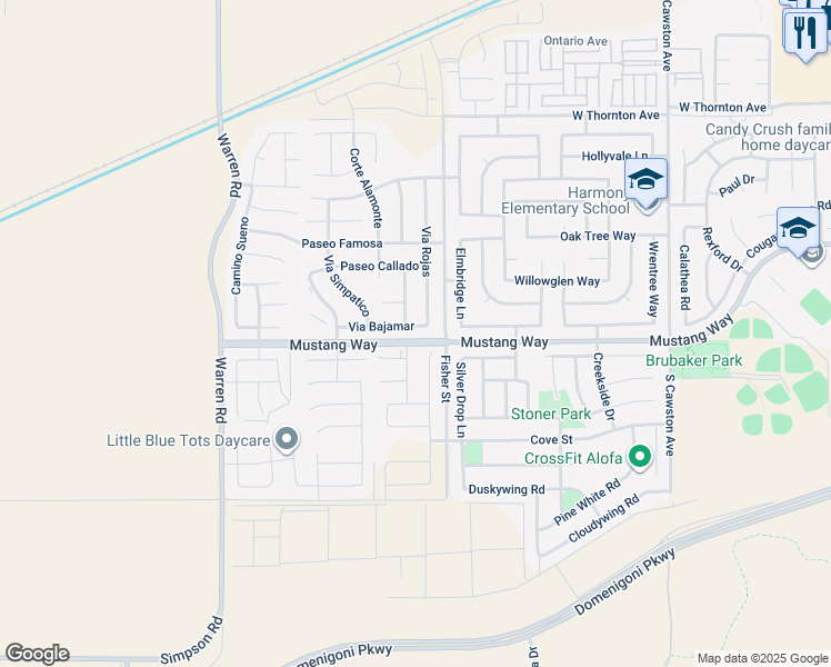 map of restaurants, bars, coffee shops, grocery stores, and more near 5067 Via Bajamar in Hemet