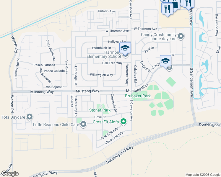 map of restaurants, bars, coffee shops, grocery stores, and more near 4415 Amber Ridge Lane in Hemet