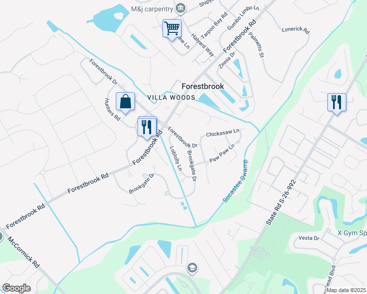map of restaurants, bars, coffee shops, grocery stores, and more near 441 Forestbrook Drive in Myrtle Beach