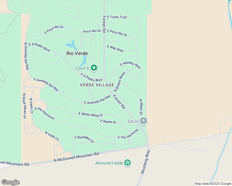 map of restaurants, bars, coffee shops, grocery stores, and more near 25615 North Bolero Bend in Rio Verde