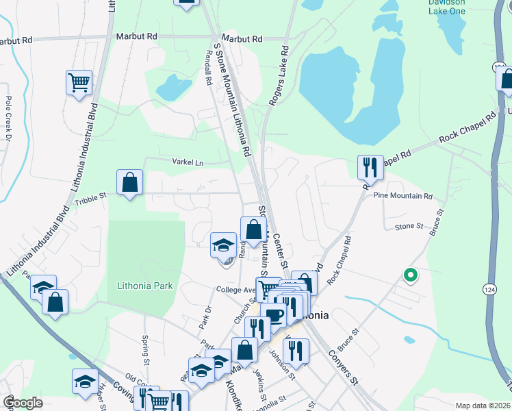 map of restaurants, bars, coffee shops, grocery stores, and more near in Lithonia