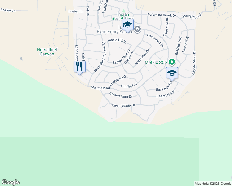 map of restaurants, bars, coffee shops, grocery stores, and more near 13340 Golden Horn Drive in Corona