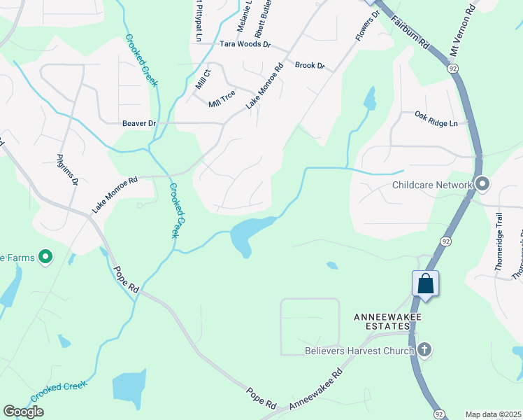 map of restaurants, bars, coffee shops, grocery stores, and more near 3725 Rifflewood Way in Douglasville