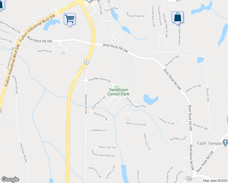 map of restaurants, bars, coffee shops, grocery stores, and more near 393 Sand Bay Drive Southwest in Atlanta