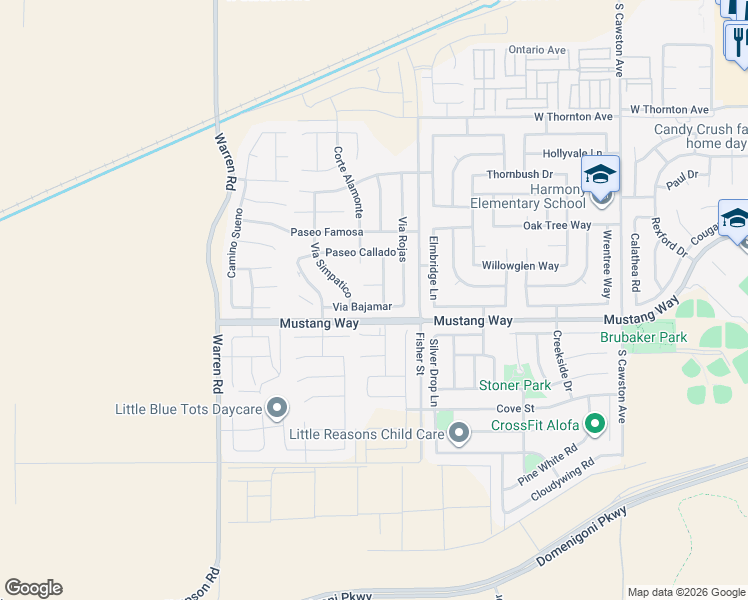 map of restaurants, bars, coffee shops, grocery stores, and more near 5136 Via Bajamar in Hemet