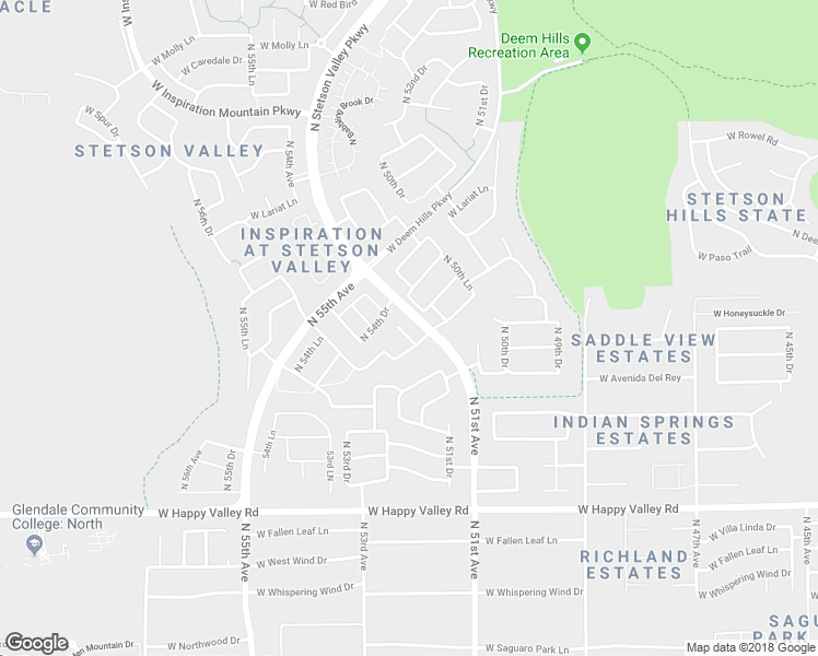 map of restaurants, bars, coffee shops, grocery stores, and more near 25615 North 51st Drive in Phoenix