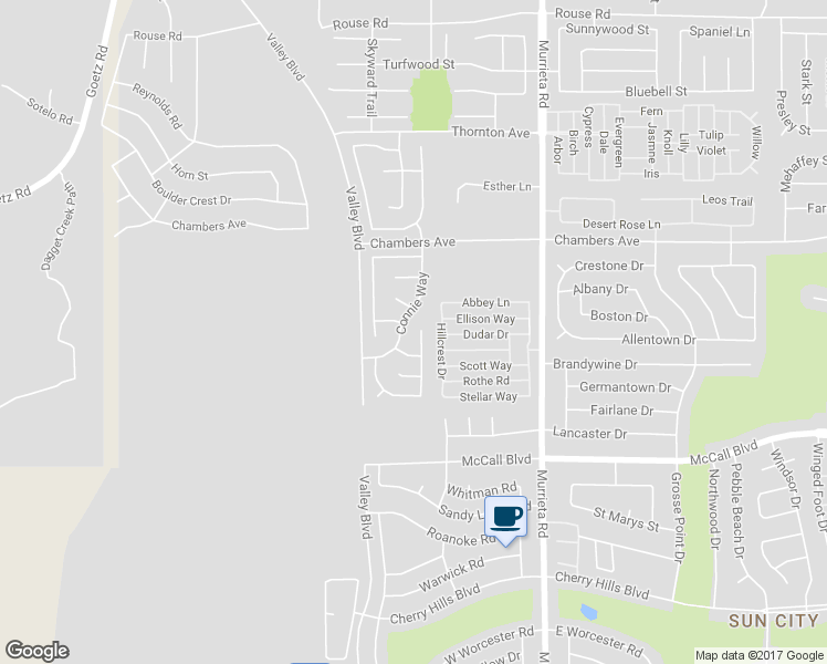 map of restaurants, bars, coffee shops, grocery stores, and more near 27709 Doreen Drive in Menifee