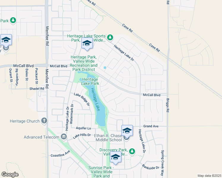 map of restaurants, bars, coffee shops, grocery stores, and more near 29489 Breezeway Court in Menifee