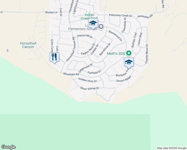 map of restaurants, bars, coffee shops, grocery stores, and more near 13493 Fairfield Drive in Corona