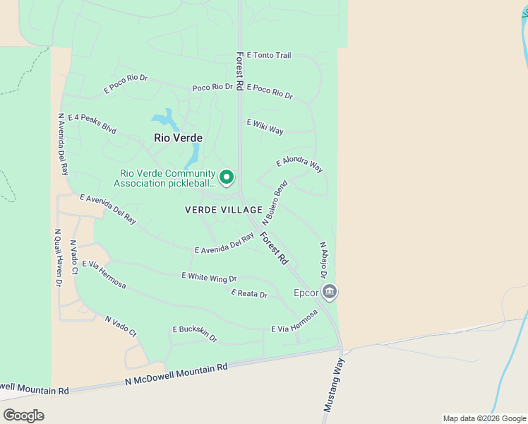 map of restaurants, bars, coffee shops, grocery stores, and more near 25615 North Bolero Bend in Rio Verde