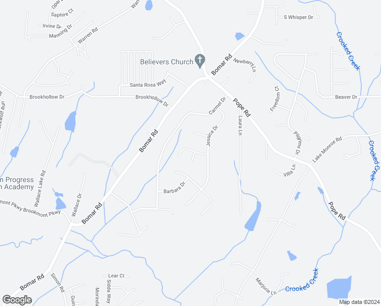 map of restaurants, bars, coffee shops, grocery stores, and more near 3581 Katie Lane in Douglasville