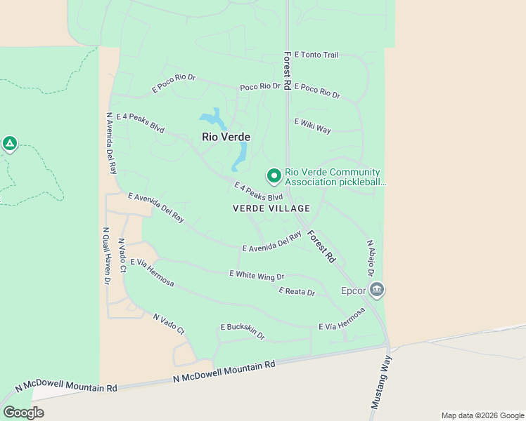 map of restaurants, bars, coffee shops, grocery stores, and more near 25607 North Sago Drive in Rio Verde