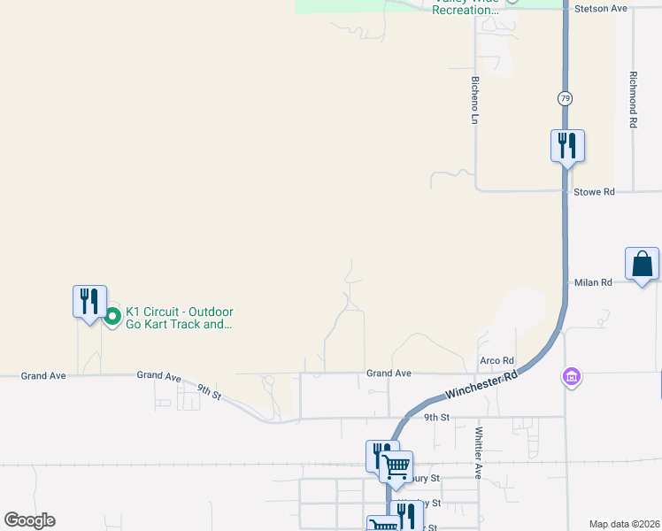 map of restaurants, bars, coffee shops, grocery stores, and more near 32818 Grand Avenue in Winchester