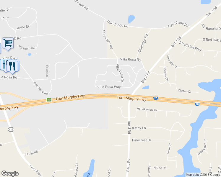 map of restaurants, bars, coffee shops, grocery stores, and more near 261 Villa Rosa Way in Temple