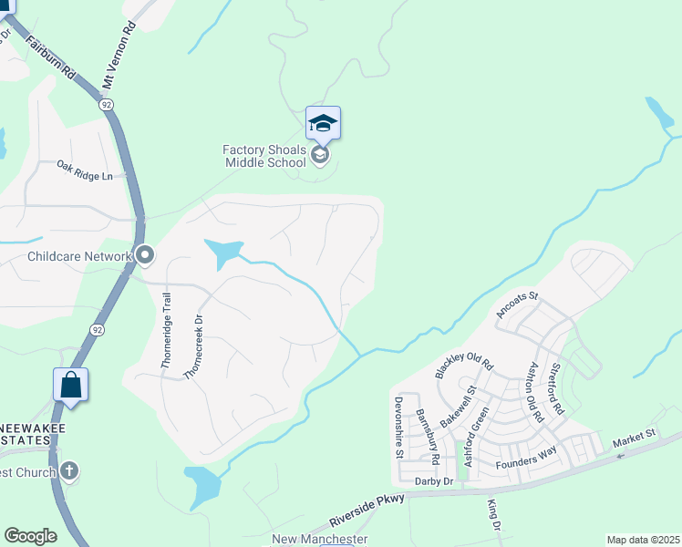 map of restaurants, bars, coffee shops, grocery stores, and more near 2155 Washington Drive in Douglasville