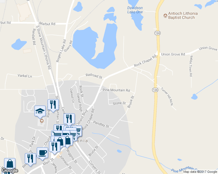 map of restaurants, bars, coffee shops, grocery stores, and more near 2331 Luther Street in Lithonia
