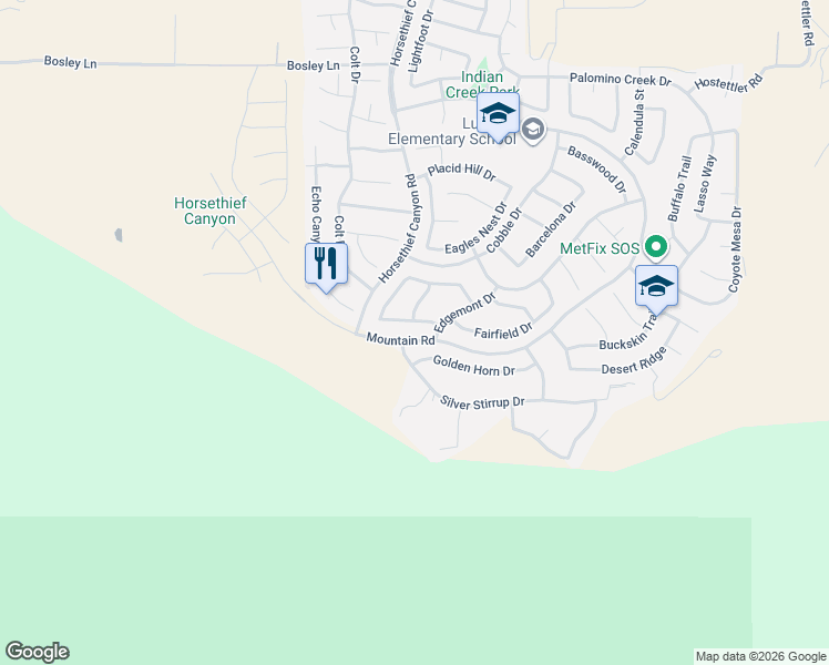 map of restaurants, bars, coffee shops, grocery stores, and more near 13270 Golden Horn Drive in Corona
