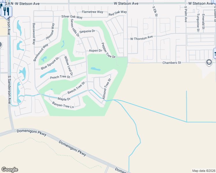 map of restaurants, bars, coffee shops, grocery stores, and more near 1790 Almond Tree Street in Hemet