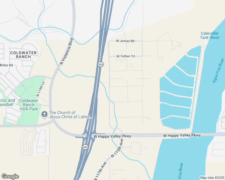 map of restaurants, bars, coffee shops, grocery stores, and more near 11437 West Prickly Pear Trail in Peoria