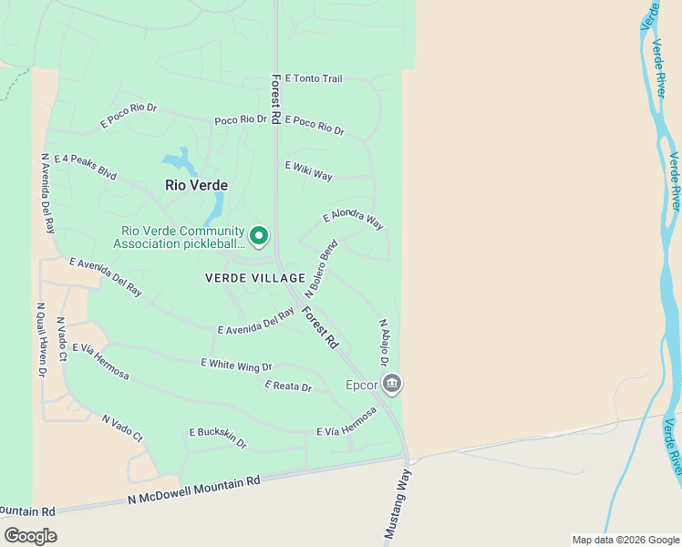 map of restaurants, bars, coffee shops, grocery stores, and more near 25625 North Abajo Drive in Rio Verde
