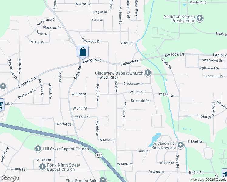map of restaurants, bars, coffee shops, grocery stores, and more near in Anniston
