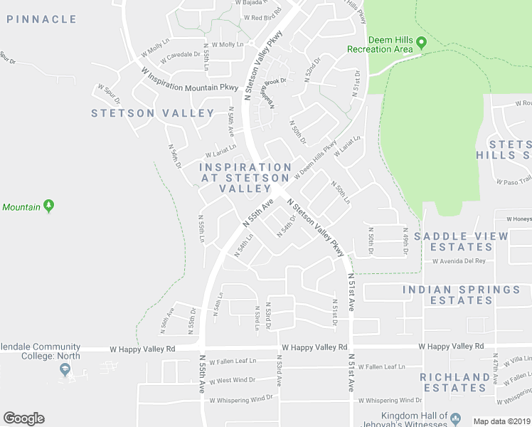 map of restaurants, bars, coffee shops, grocery stores, and more near 5428 West Hobby Horse Drive in Phoenix