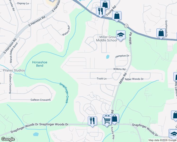 map of restaurants, bars, coffee shops, grocery stores, and more near 2330 Wilkins Cove in Decatur