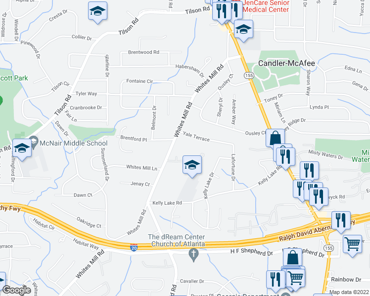 map of restaurants, bars, coffee shops, grocery stores, and more near 2609 Yale Terrace in Decatur