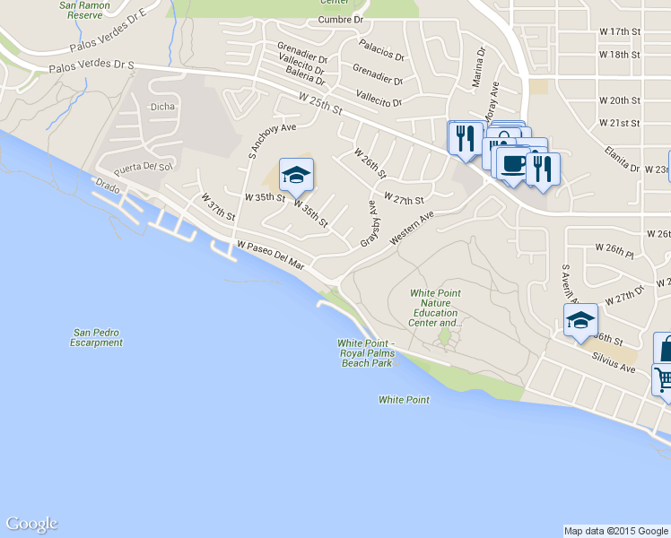 map of restaurants, bars, coffee shops, grocery stores, and more near 3512 Graysby Avenue in Los Angeles