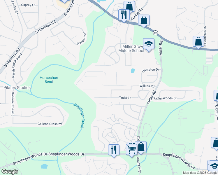 map of restaurants, bars, coffee shops, grocery stores, and more near 2330 Wilkins Cove in Decatur