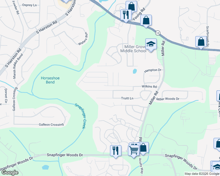 map of restaurants, bars, coffee shops, grocery stores, and more near 4884 Wilkins Station Dr in Decatur