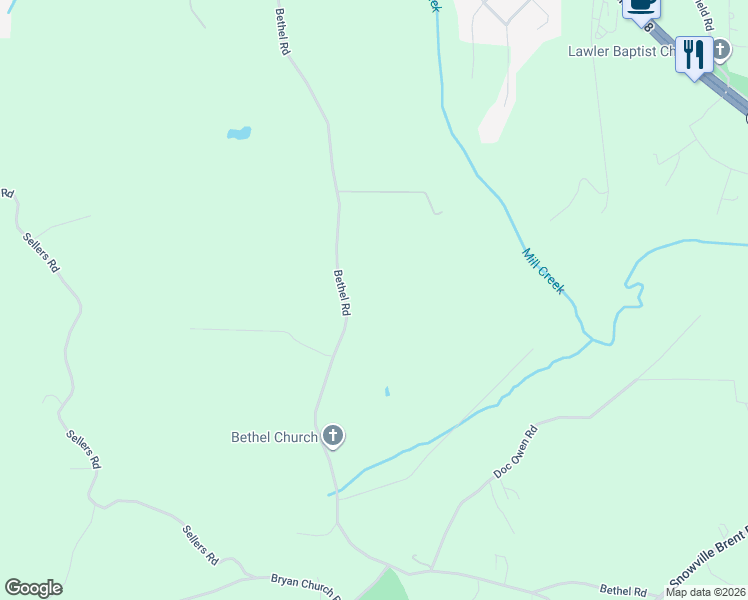 map of restaurants, bars, coffee shops, grocery stores, and more near 7169 Bethel Road in Dora