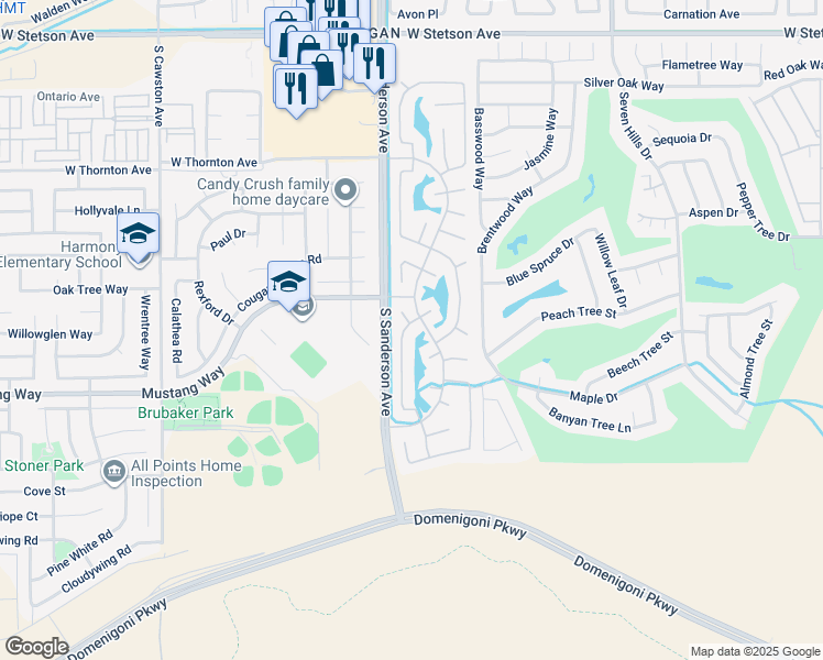 map of restaurants, bars, coffee shops, grocery stores, and more near 3215 Tumbleweed Road in Hemet