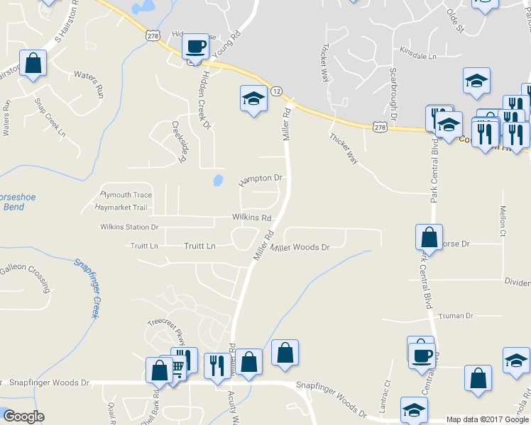 map of restaurants, bars, coffee shops, grocery stores, and more near 5049 Donnell Way in Decatur
