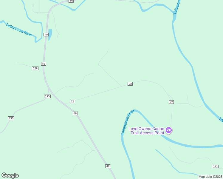map of restaurants, bars, coffee shops, grocery stores, and more near County Road 72 in Cleburne County