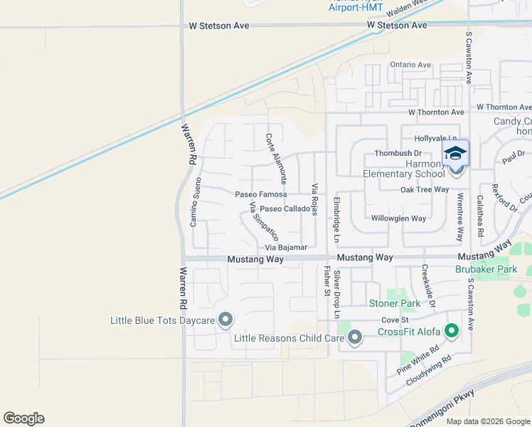 map of restaurants, bars, coffee shops, grocery stores, and more near 5307 Paseo Callado in Hemet