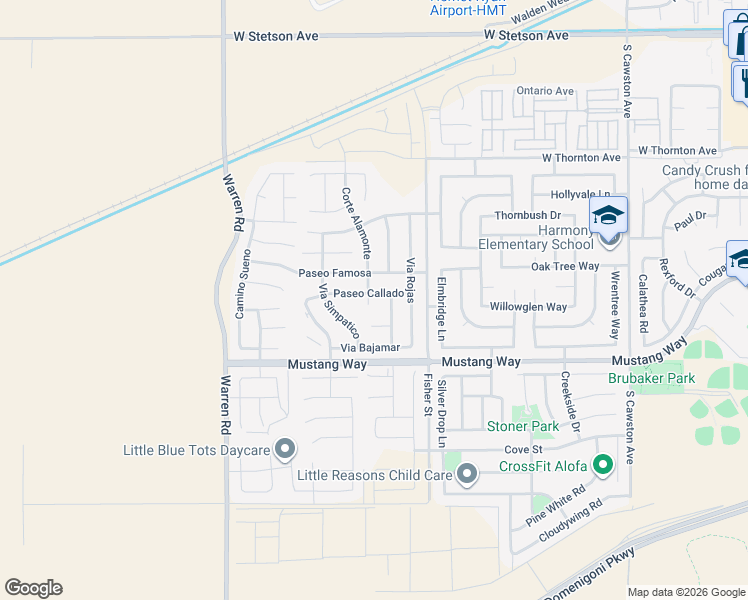 map of restaurants, bars, coffee shops, grocery stores, and more near 5177 Paseo Callado in Hemet