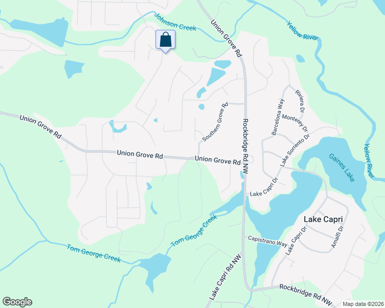 map of restaurants, bars, coffee shops, grocery stores, and more near 7976 Union Grove Road in Lithonia