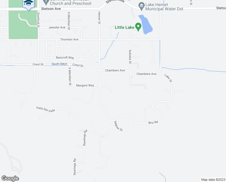 map of restaurants, bars, coffee shops, grocery stores, and more near 42355 Rockview Drive in Hemet