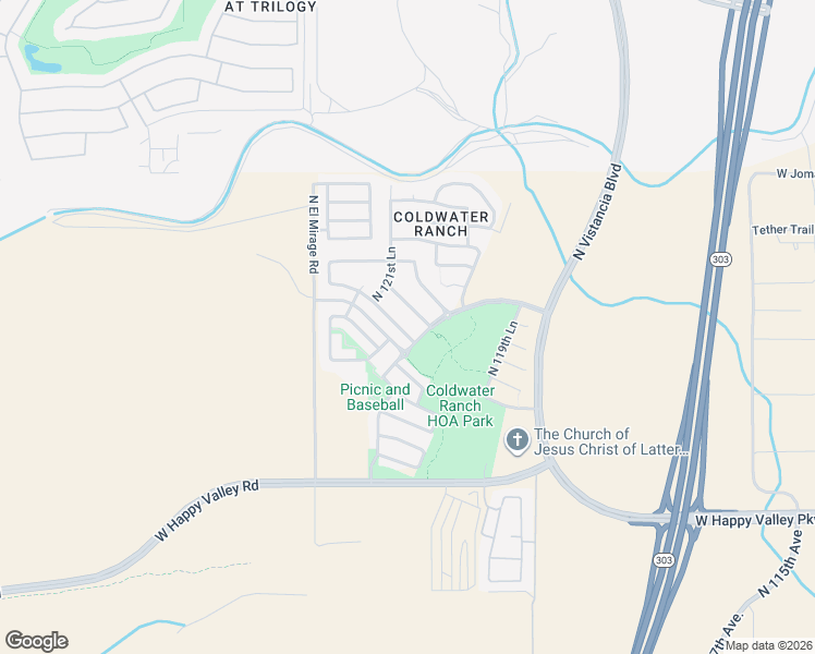 map of restaurants, bars, coffee shops, grocery stores, and more near 12118 West Desert Moon Way in Peoria