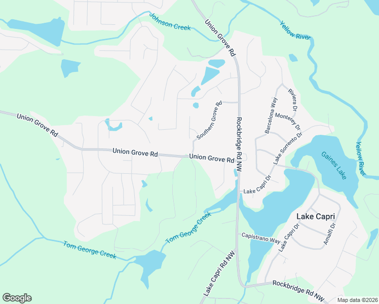 map of restaurants, bars, coffee shops, grocery stores, and more near 7976 Union Grove Road in Lithonia