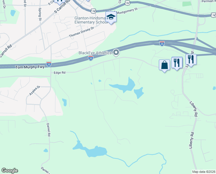 map of restaurants, bars, coffee shops, grocery stores, and more near 52 Maple Valley Drive in Villa Rica